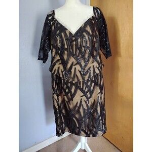Feriani Couture Mother Of The Bride Sequin Overlay Evening Formal Dress Size 18